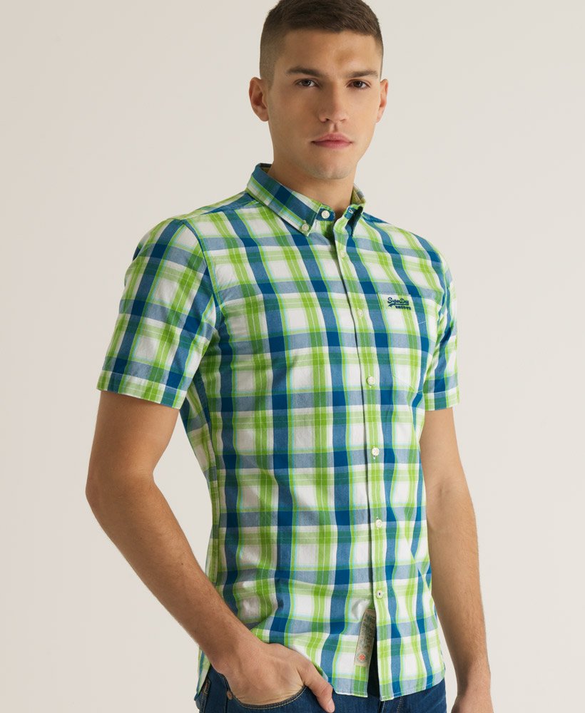 Mens London Shirt in Seagar Lime Check Superdry