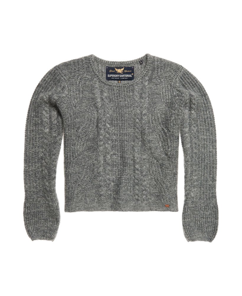Superdry Pull en maille mohair torsadée à manches évasées 1