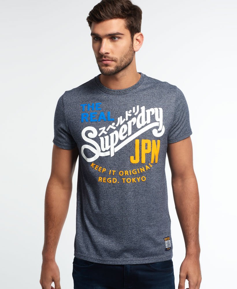 Mens - Keep It Tri Colour T-shirt in Ink True Grit | Superdry