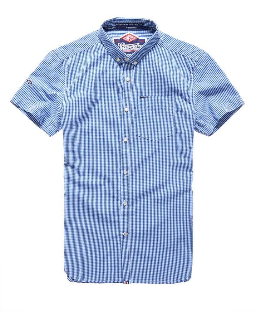 Mens - London Button Down Shirt in Hartwell Cobalt Gingham | Superdry