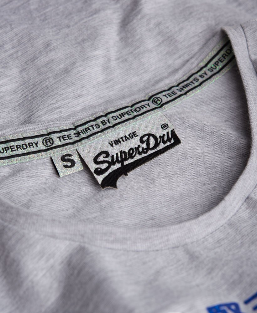 Womens - Silver Stacker Infill T-shirt in Chip Grey Marl | Superdry