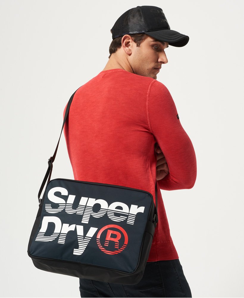Mens - Premium Lineman Messenger Bag in Navy | Superdry IE