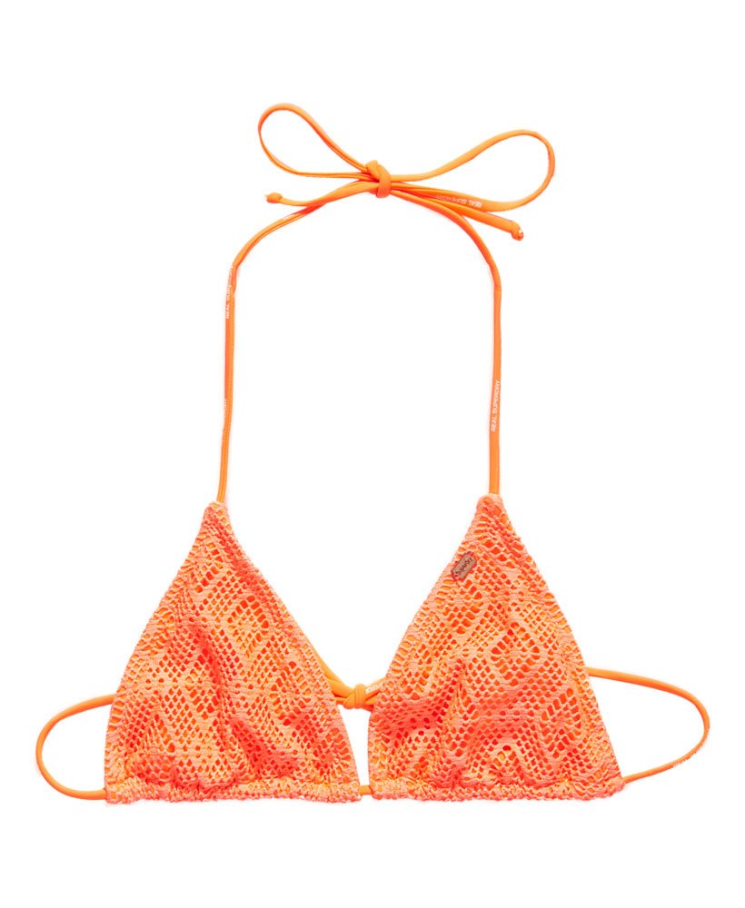 Womens Diamond Lace Bikini Top in Sunburst Coral Superdry