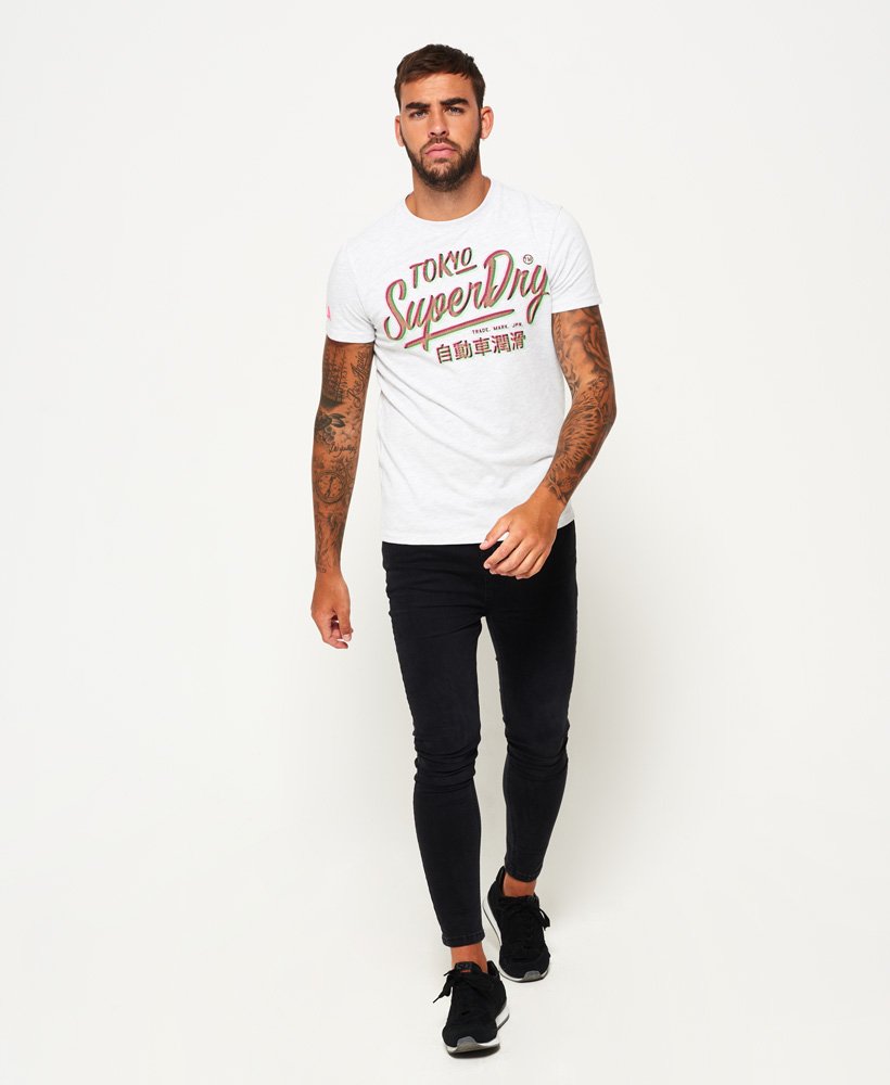 Mens - Ticket Type T-shirt in Light Grey | Superdry UK