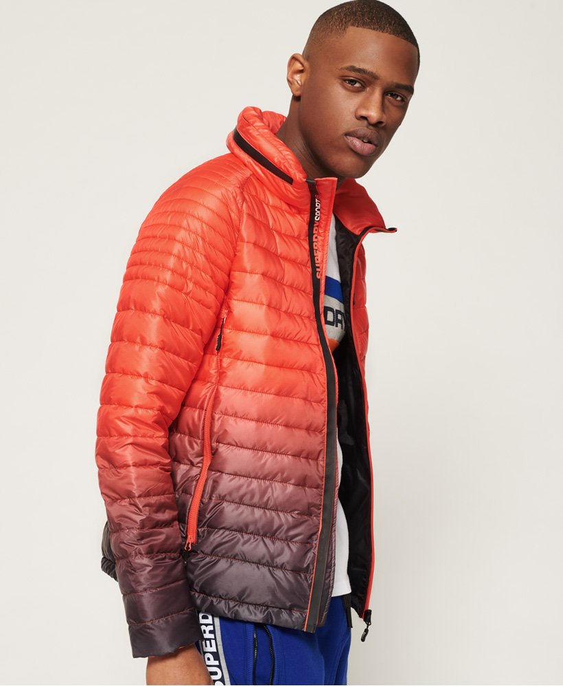 Men's - Power Fade Jacket in Carbon/hazard Orange | Superdry UK