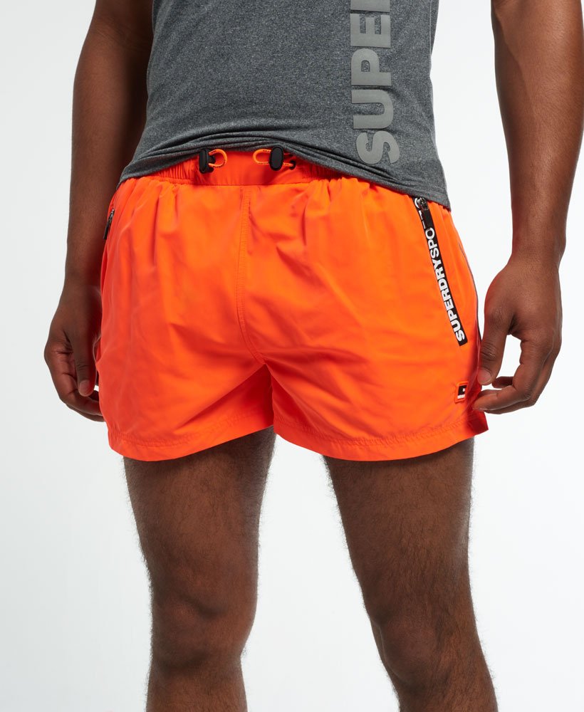 Mens - Gym Training Sport Shorts in Fluro Orange | Superdry