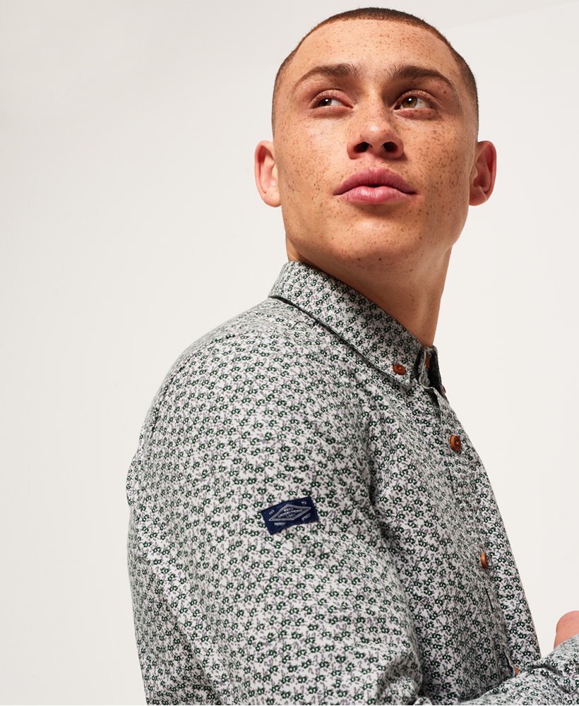 Men's - Ultimate Wash Oxford Shirt in Carbon Floral | Superdry UK