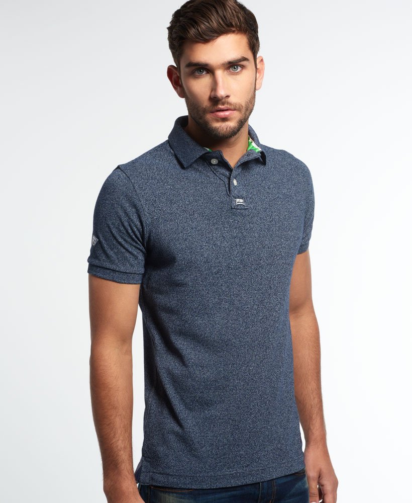 Mens - Classic Pique Polo Shirt in Eclipse Navy Grindle | Superdry UK