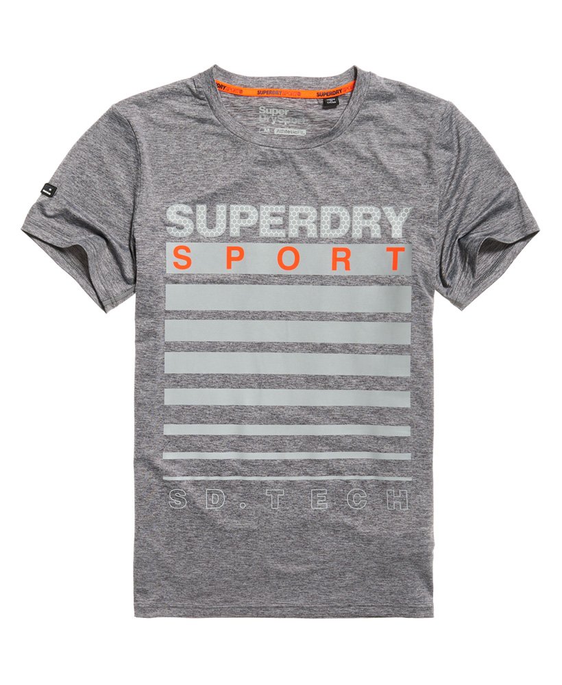 Mens - Athletic Graphic T-Shirt in Mid Grey Grit | Superdry