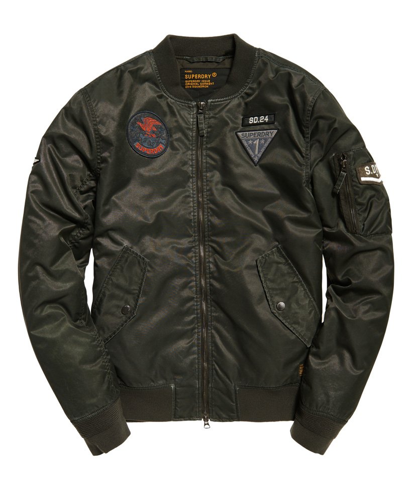 Mens Limited Edition Flight Bomber Jacket in Army Green Superdry