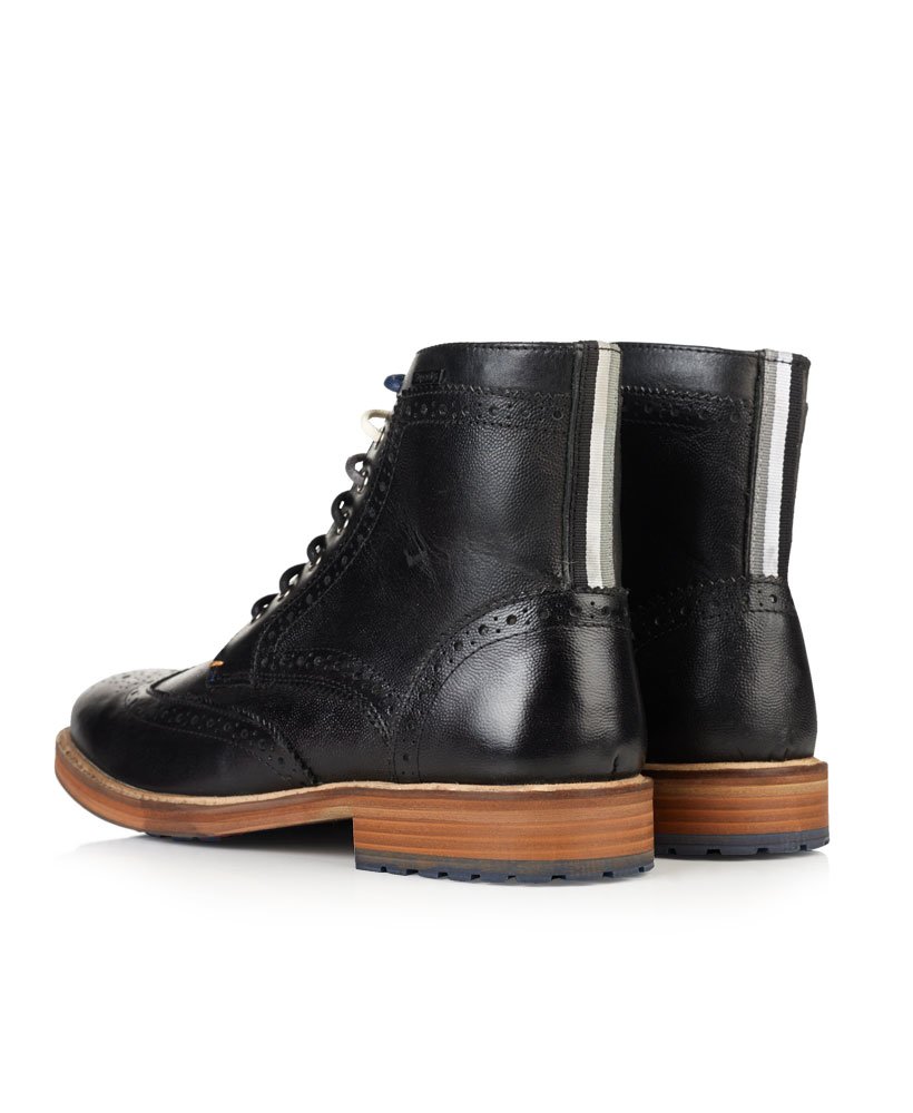 Mens - Leather Boots in Black Superdry