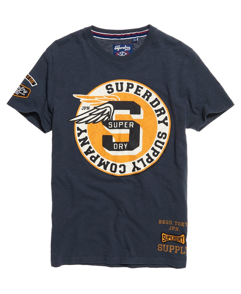 Superdry Shirt Shop Split Panel Washed Black T-Shirt AFB 