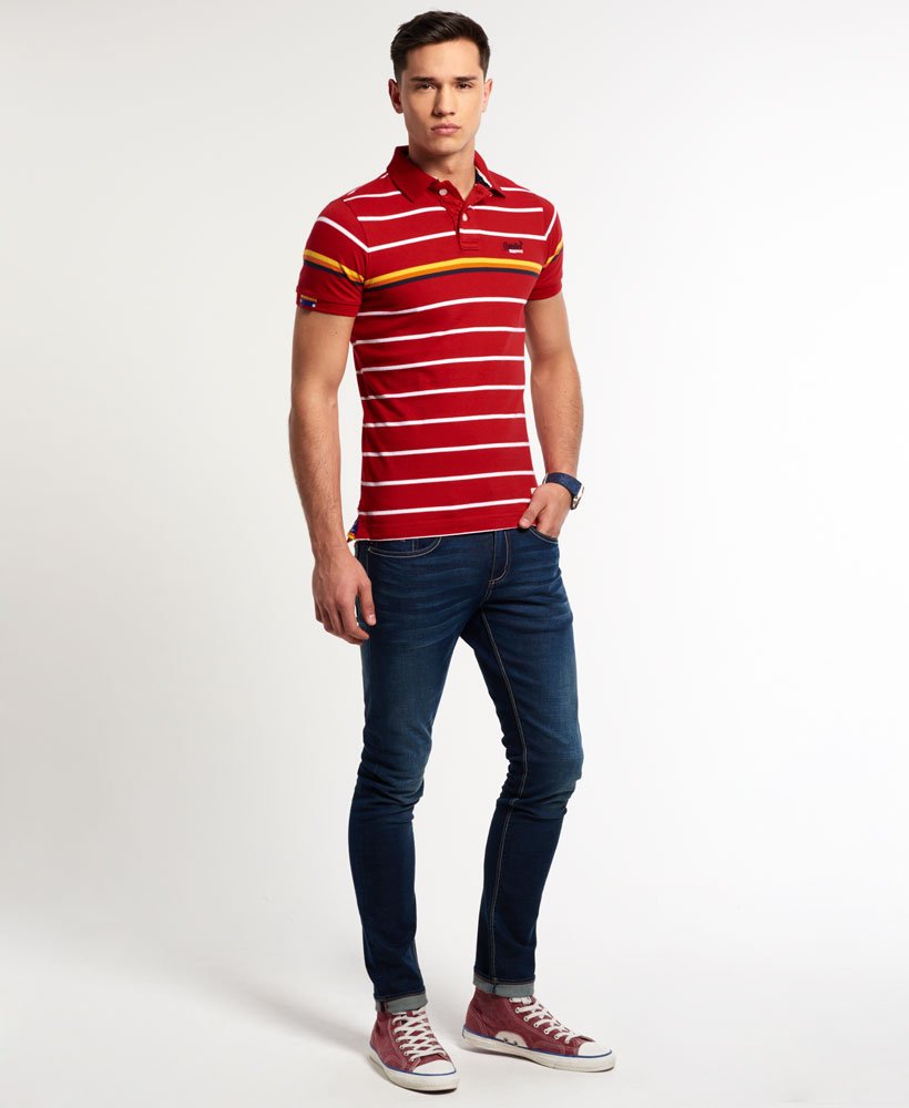Mens - Retro Sport Horizon Polo Shirt in Red | Superdry