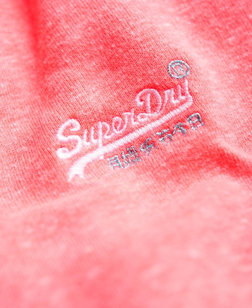 Hoodie Pink Superdry Neon | Marl Snowy Label Women\'s Orange in Zip CA-EN