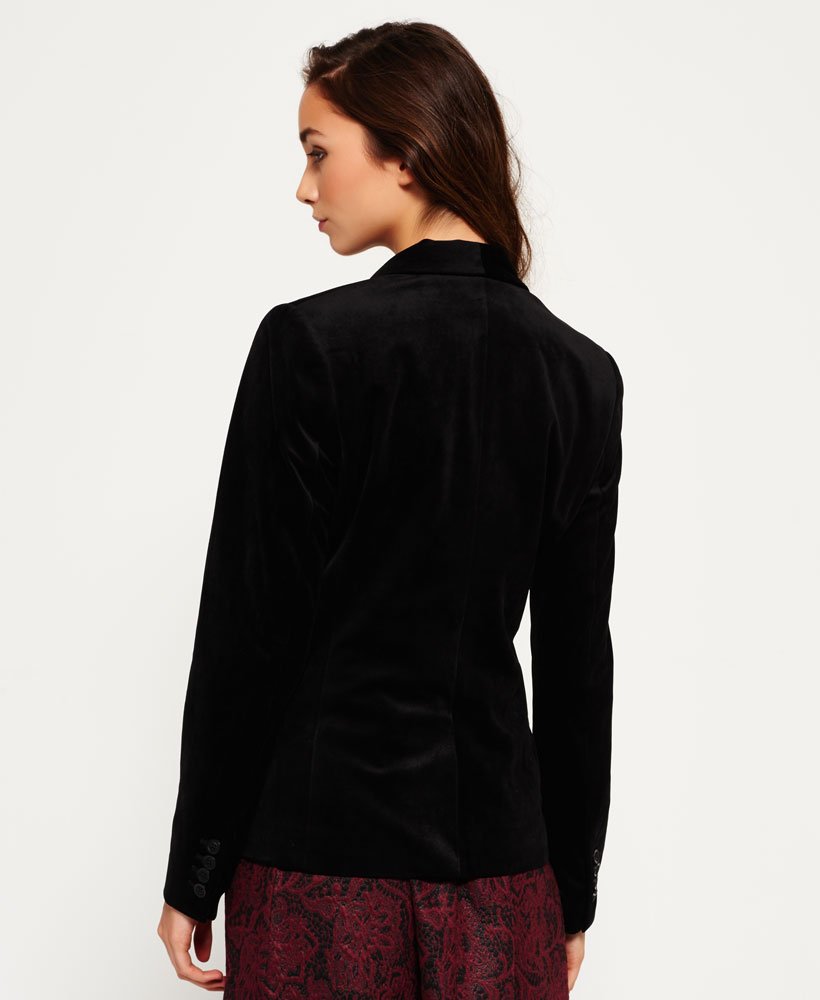 Womens - Velvet Tuxe Jacket in Black | Superdry UK