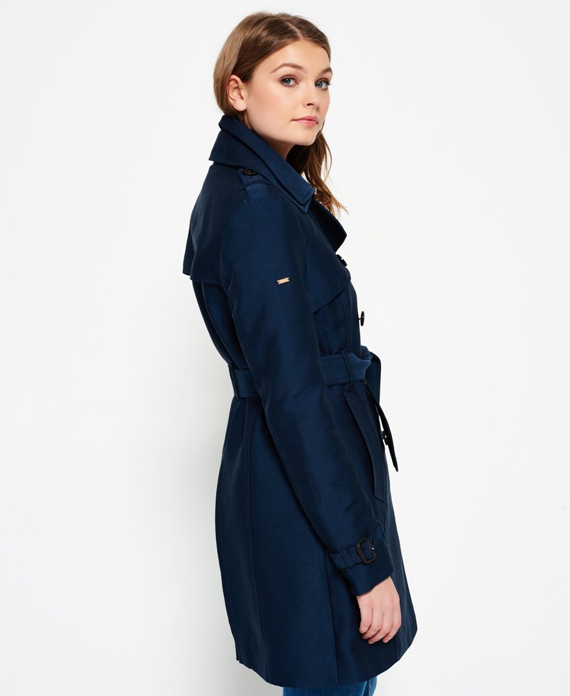 Womens - Belle Trench Coat in Navy | Superdry