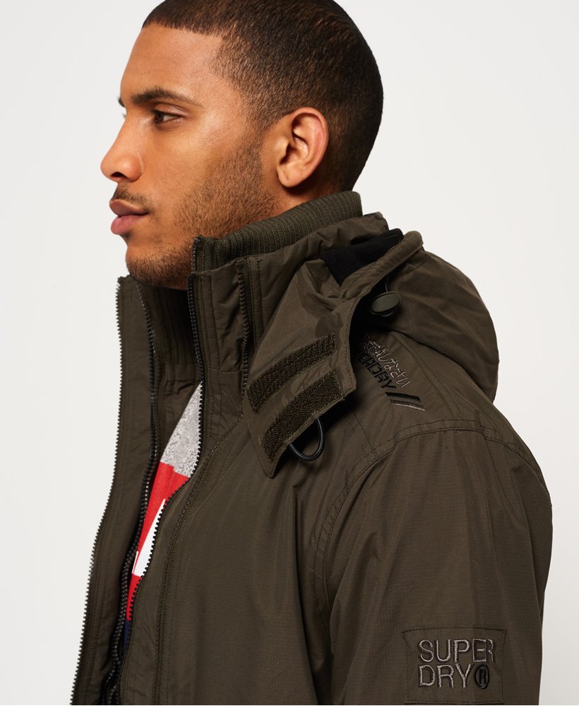 Mens - Pop Zip Hooded Arctic SD-Windcheater Jacket in Army/black | Superdry