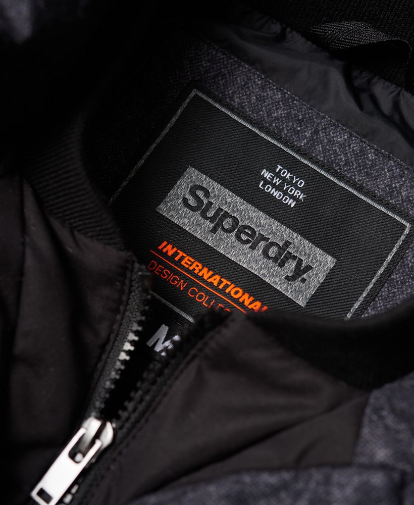 Men's - Tech Tweed Gilet in Black | Superdry UK