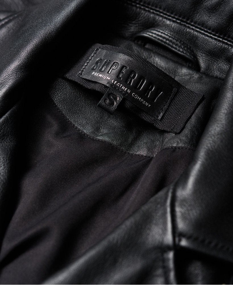 Womens - Bella Leather Biker Jacket in Black | Superdry UK