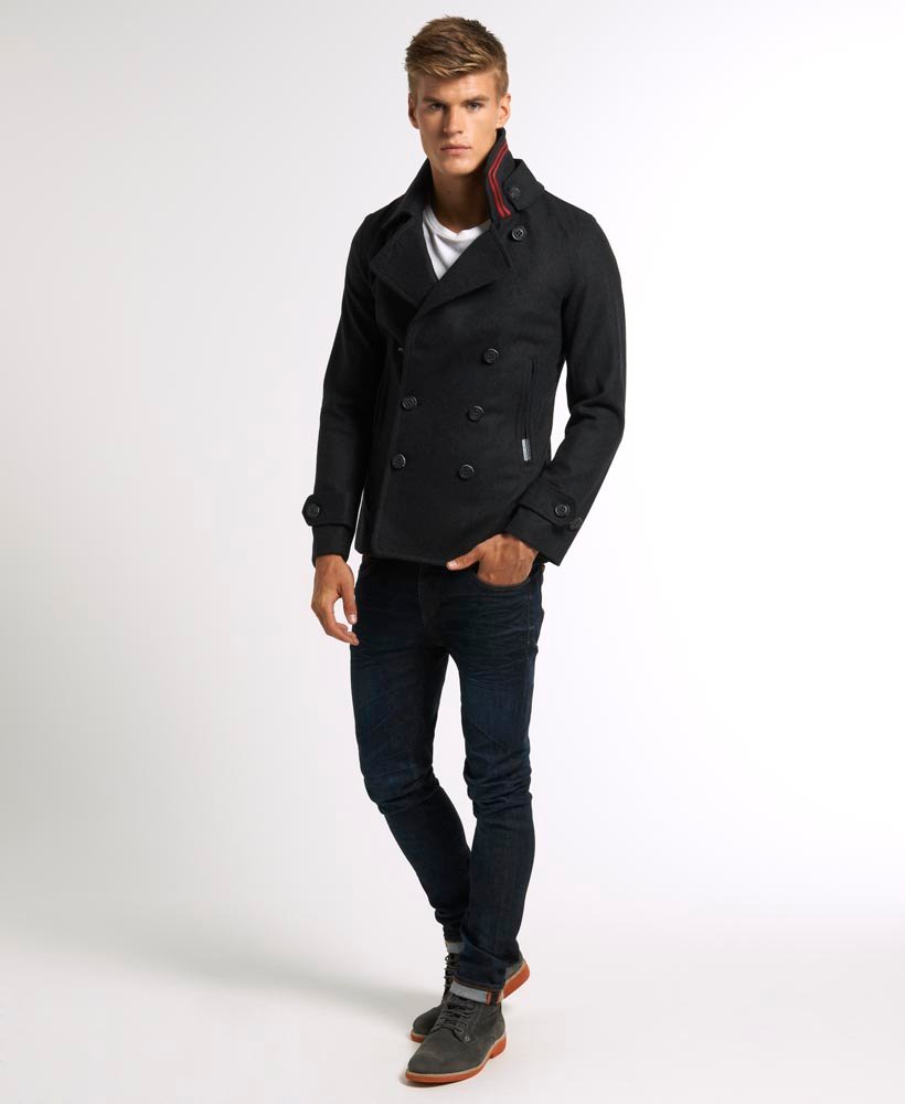 Superdry Commodity Slim Pea Coat for Mens