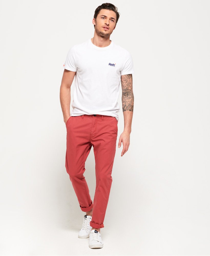 Mens - Rookie Chino Trousers in Dust Red | Superdry UK