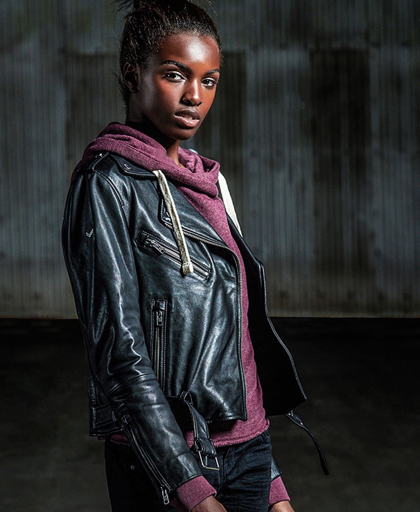superdry womens leather jacket