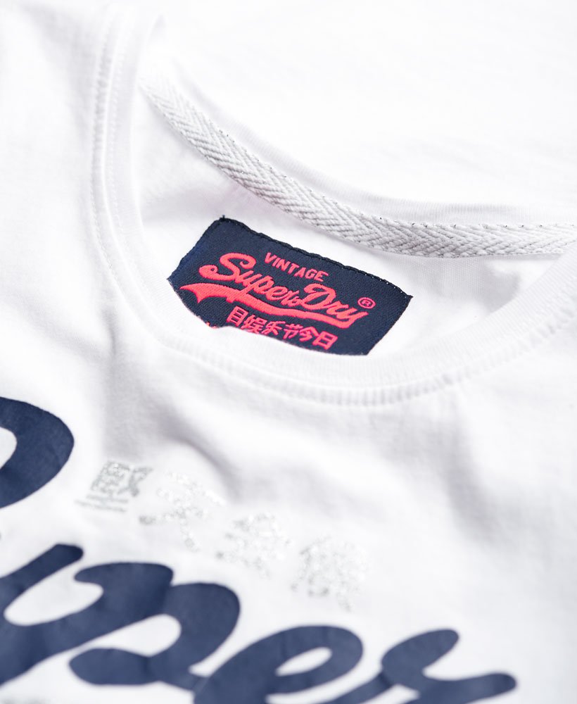 Womens - Silver Stacker T-shirt in Optic | Superdry