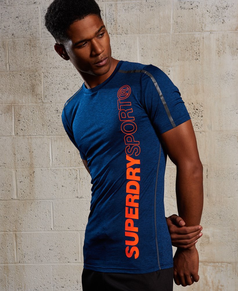 Mens - Sport Athletic Core T-Shirt in Blue | Superdry
