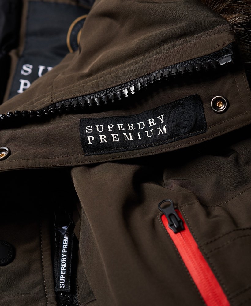 Men's Premium Down Trans-Alps Parka Jacket in Green | Superdry CA-EN