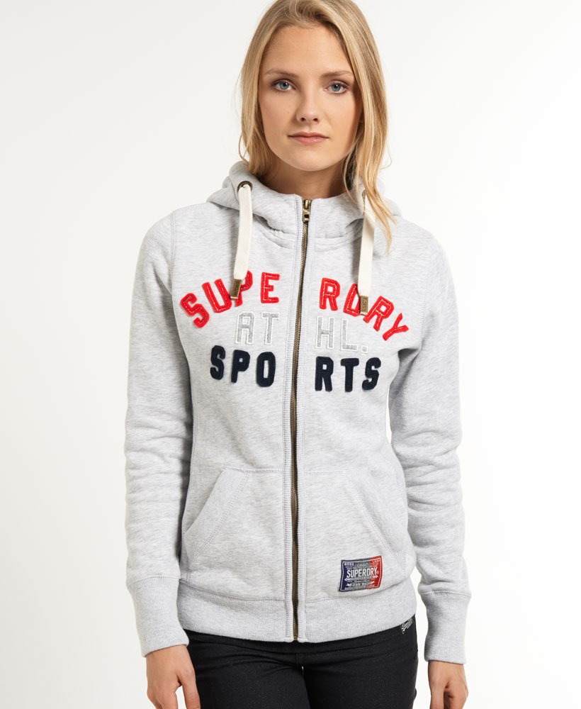 Womens - Sports Applique Hoodie in Light Grey | Superdry