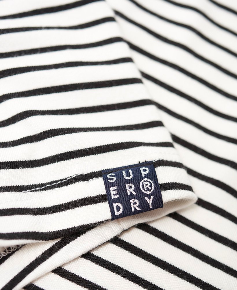 Womens - Cold Shoulder Graphic Top in Florence Navy Stripe | Superdry