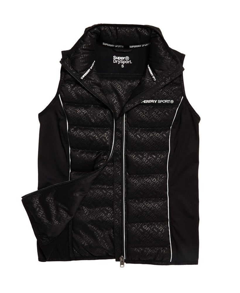 Womens - Sport Quilted Gilet in Black | Superdry UK