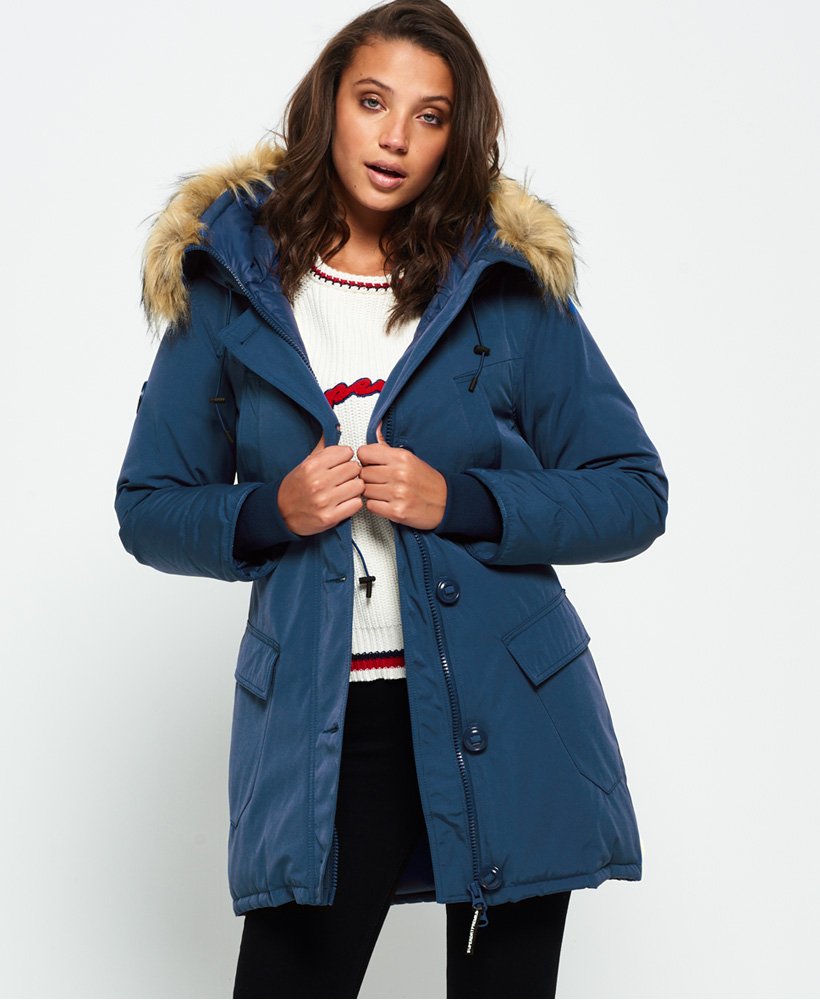 Womens - Rookie Down Parka Jacket in Deep Royal | Superdry