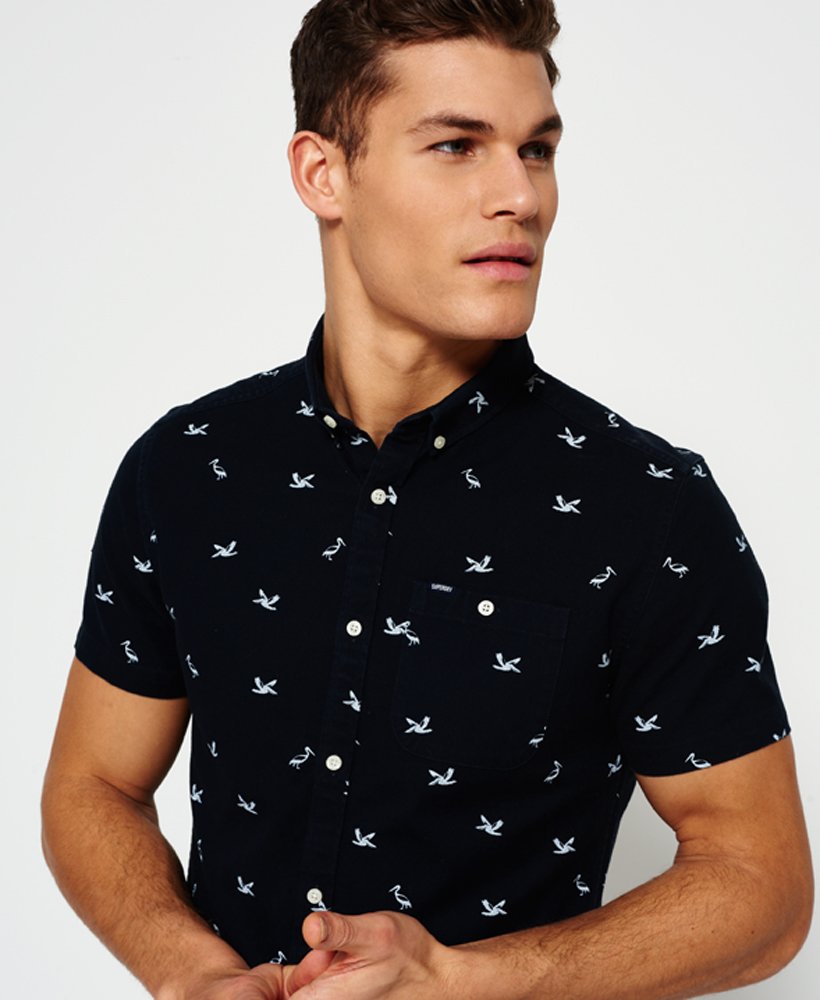 Men's Vacation Oxford Shirt in Navy | Superdry US