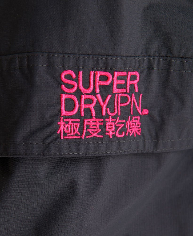 Womens - Pop Zip Wind Cagoule in Charcoal/punk Pink | Superdry