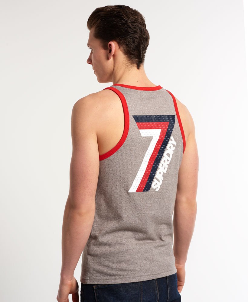 Mens Retro Vest Top in Grit Grey Superdry