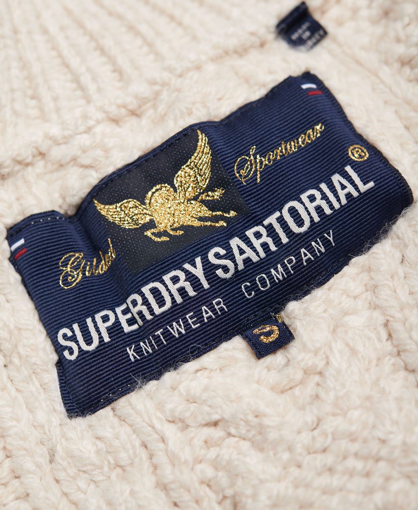 Womens - Kiki Cable Knit Jumper in Cream | Superdry UK