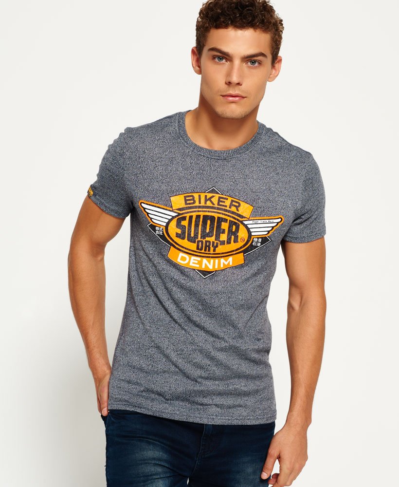 Mens - Reworked Classics T-shirt in Grit Navy | Superdry UK