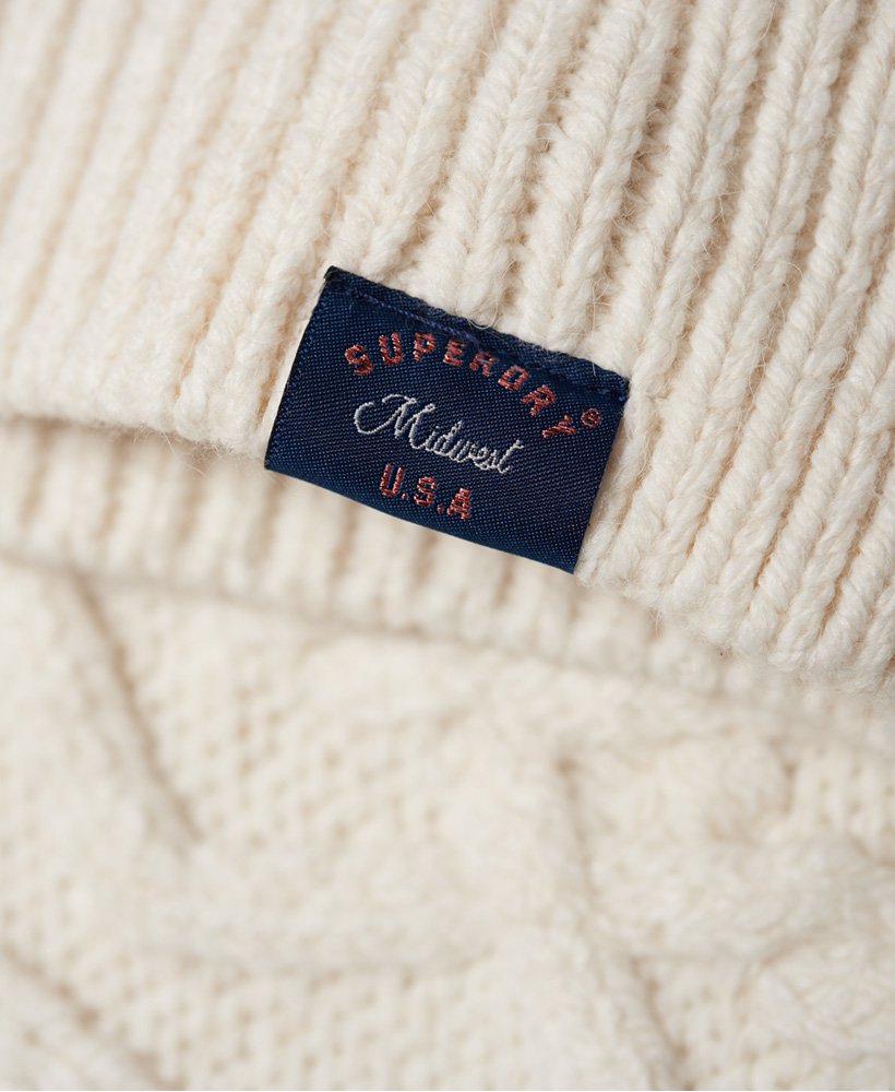 Womens - Esmay Cable Knit Jumper in Cream | Superdry