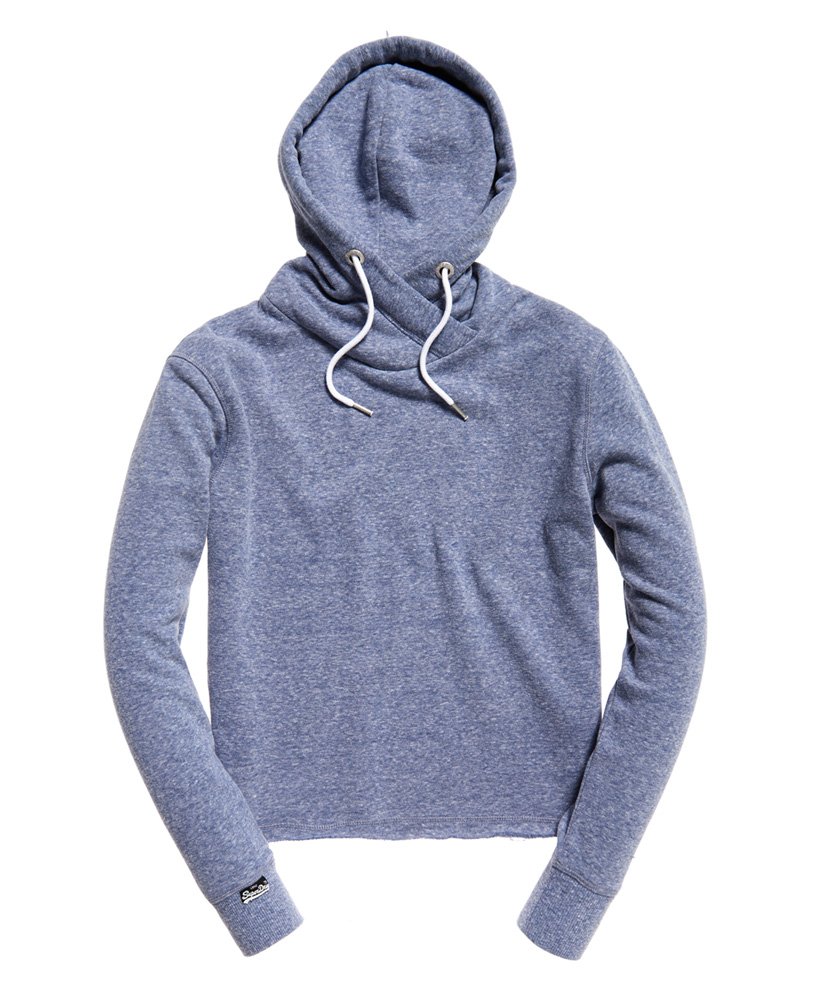 Womens - Orange Label Luxe Edition Cropped Hoodie in Navy | Superdry
