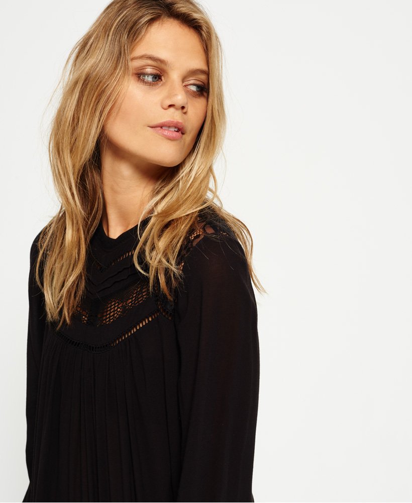 Womens - Daisy Floaty Blouse in Black | Superdry UK