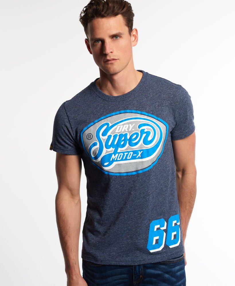 Mens - Moto X T-shirt in Grit Midnight | Superdry