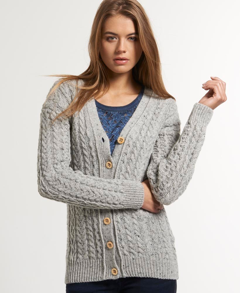 Womens - Abbey Cardigan in Grey Nep | Superdry