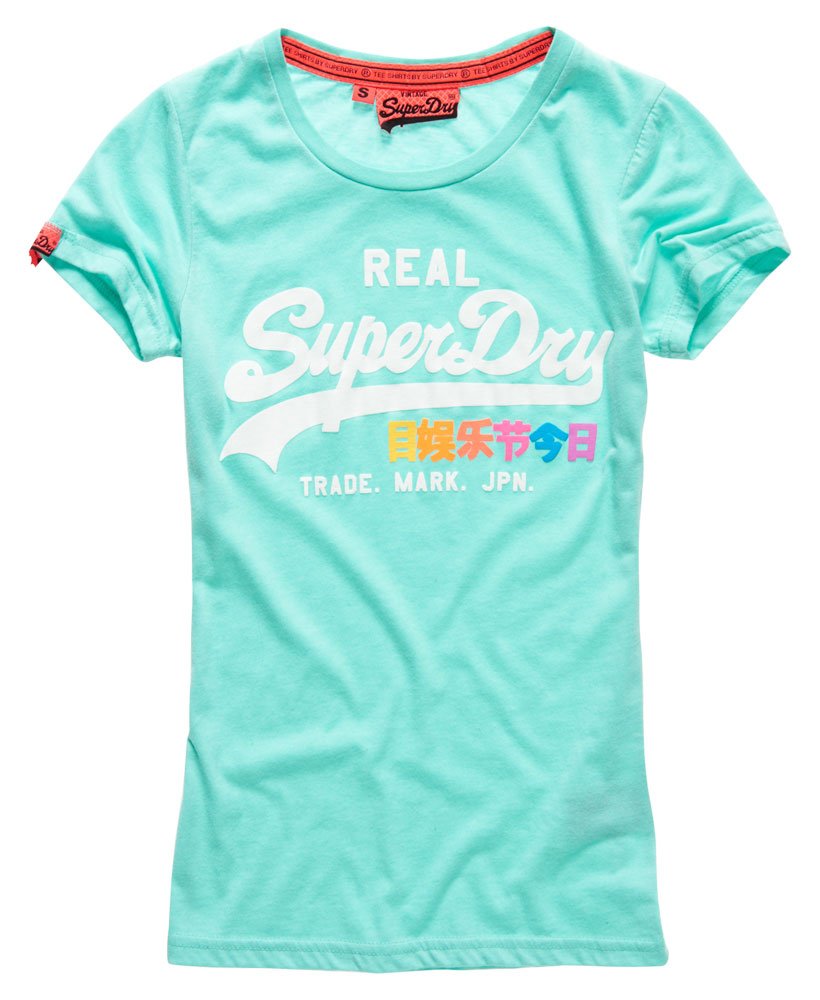 Ice Marl T-shirt Logo in Superdry Women\'s Green US Vintage | Rainbow
