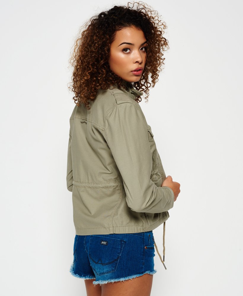 Womens - Mono Utility Cropped Jacket in Beige | Superdry