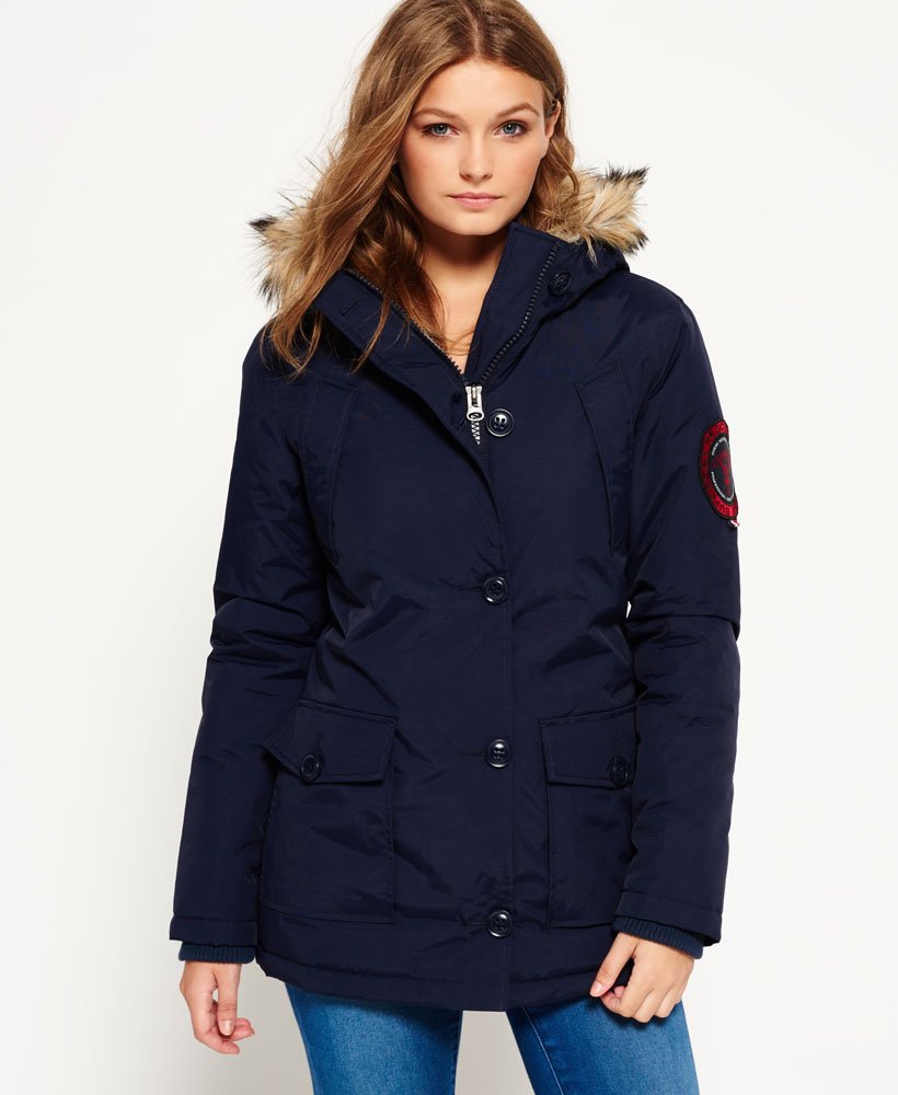 Superdry Women's Everest Parka Jacket, Army Khaki, XXS (Size:6
