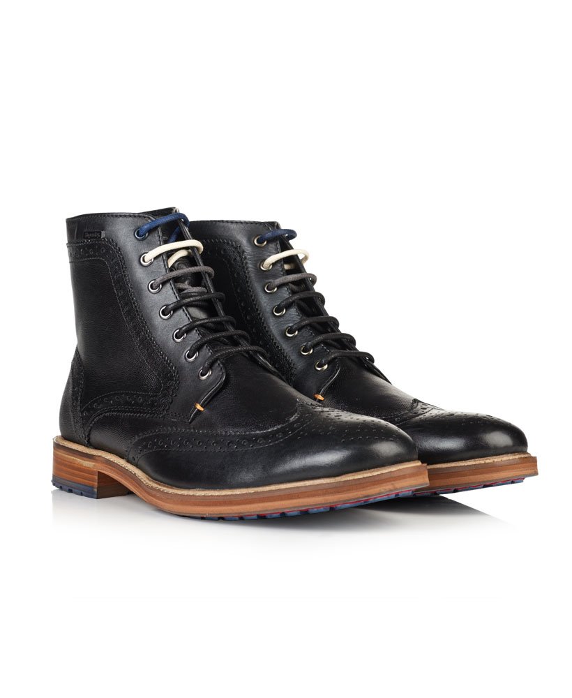 Mens - Shooter Leather Boots in Black 