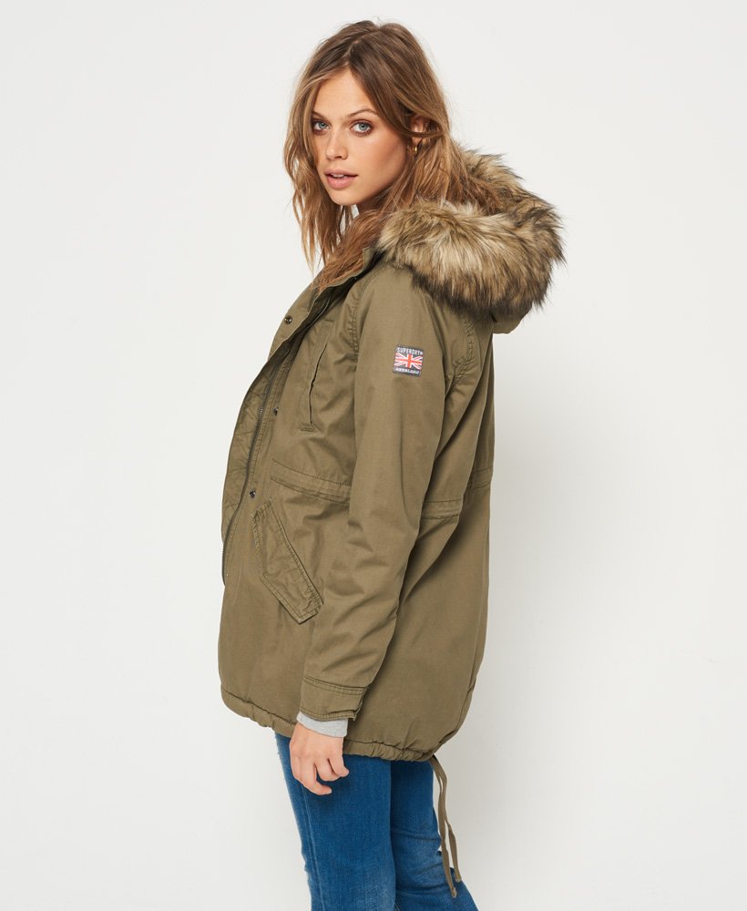 Womens - Heavy Weather Rookie Fishtail Parka Coat in Deepest Army ...