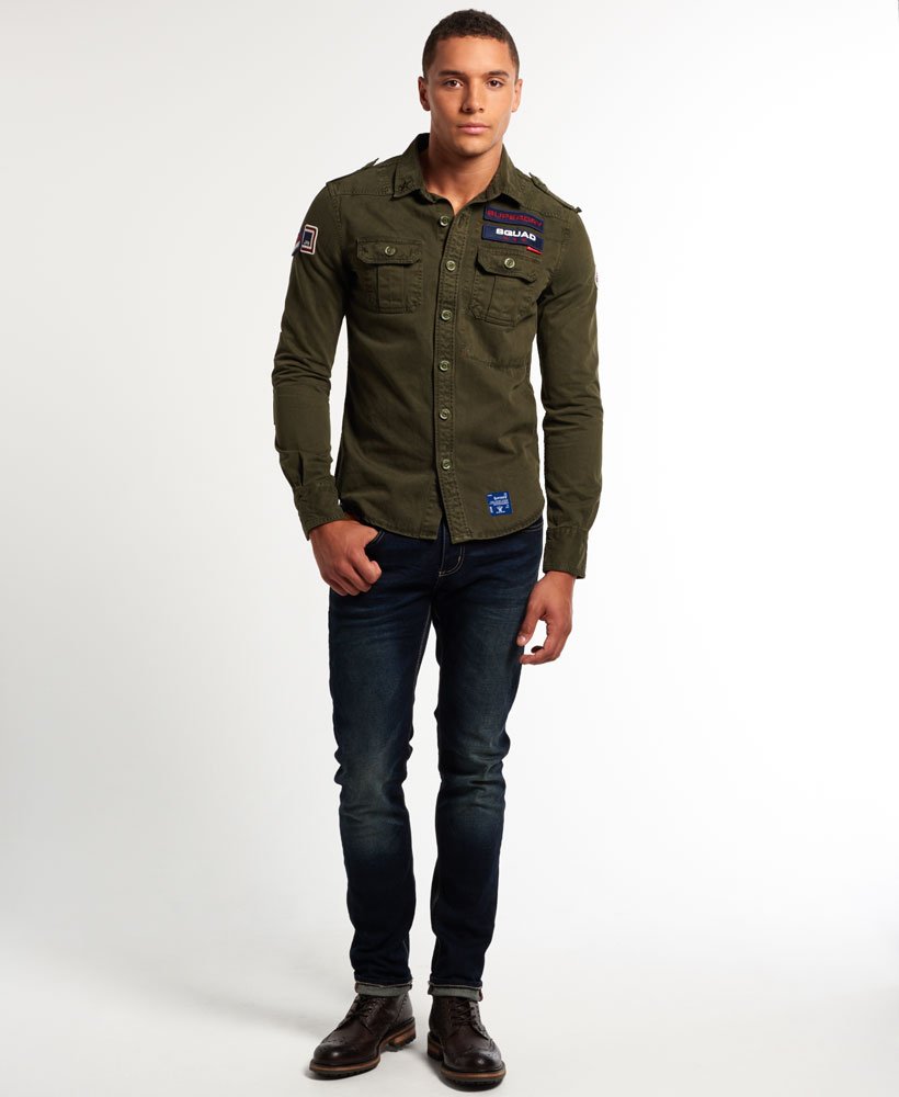 Mens - Delta Shirt in Army Green | Superdry
