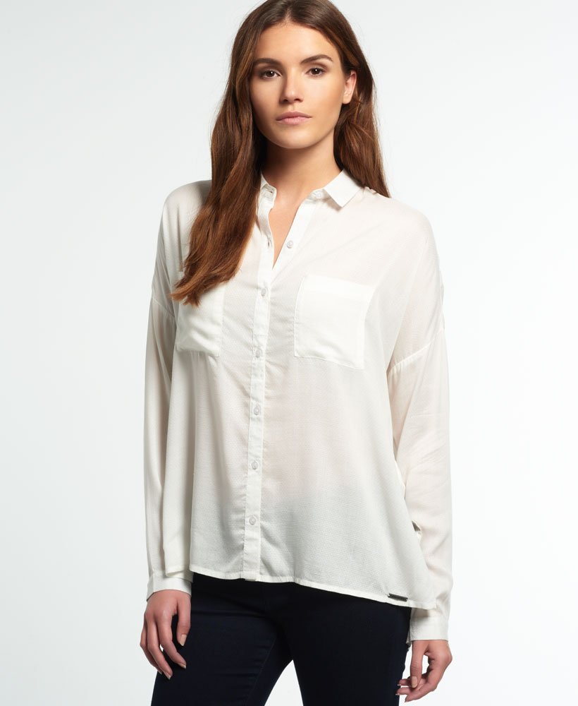 Womens - Ava Boyfriend Shirt in White | Superdry